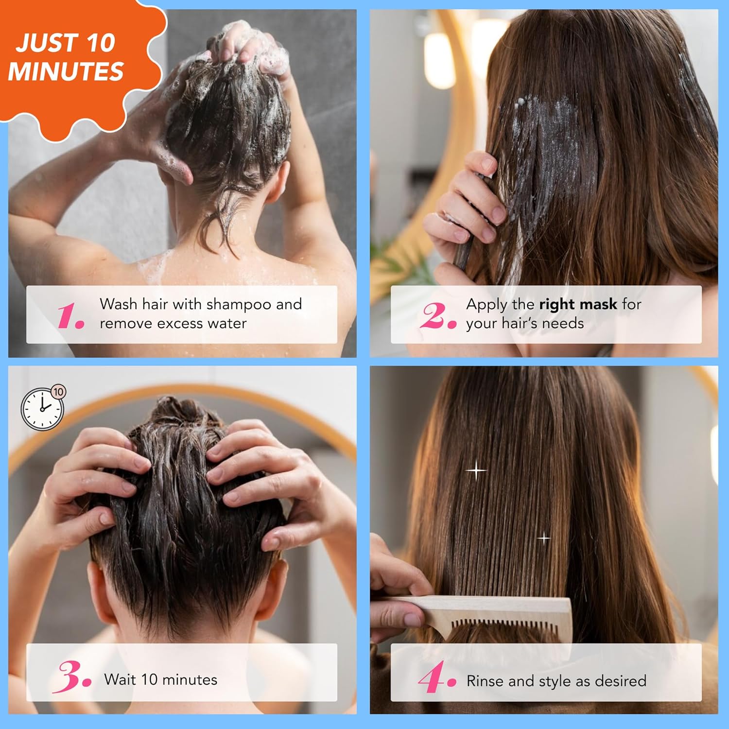 COMBO Cronograma Capilar Lata x3 Tubos 250gr c/u + Alisado Fashion Gold 300ml + Shampoo Protect 300ml + PreShampoo Protect 300ml + Mascara Protect 250gr