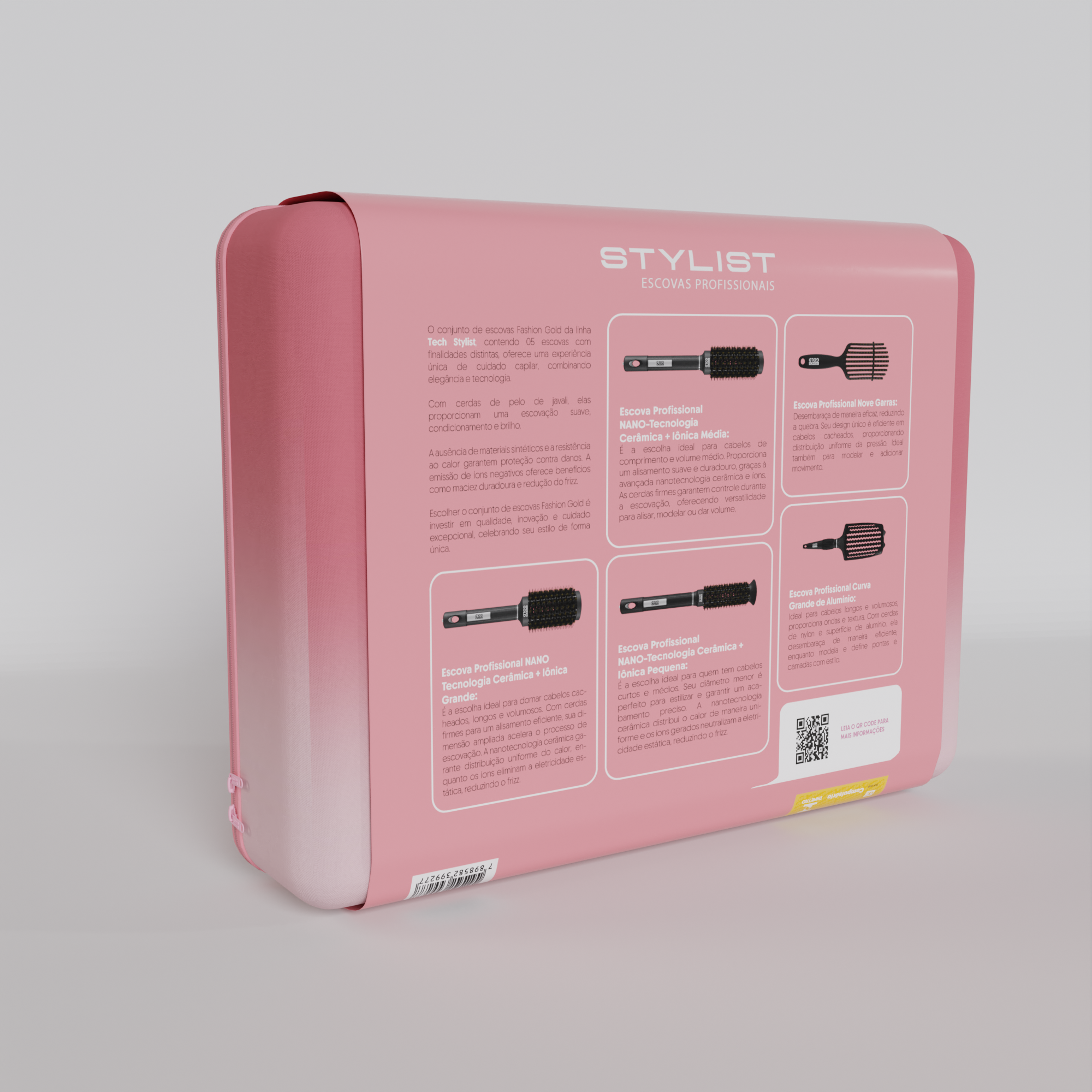 Kit de Cepillos Profesionales Stylist - Fashion Gold