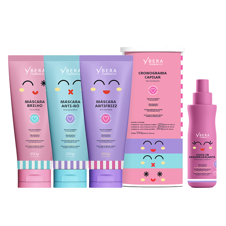 KIT Cronograma NIÑA Fashion Kids Lata - 3x250 g c/u + Leave - In Desenredante 150 ml