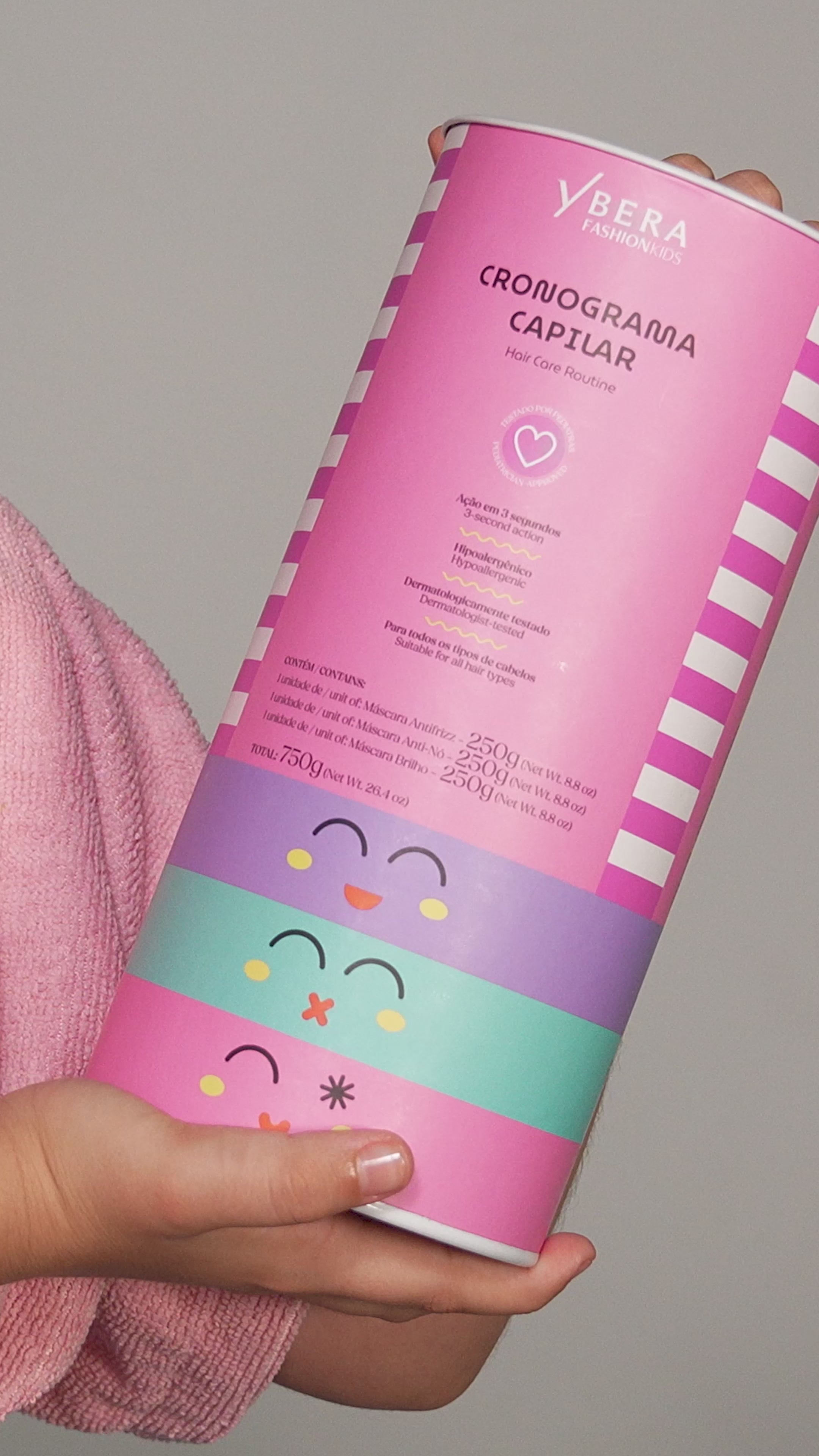 KIT Cronograma NIÑA Fashion Kids Lata - 3x250 g c/u + Leave - In Desenredante 150 ml