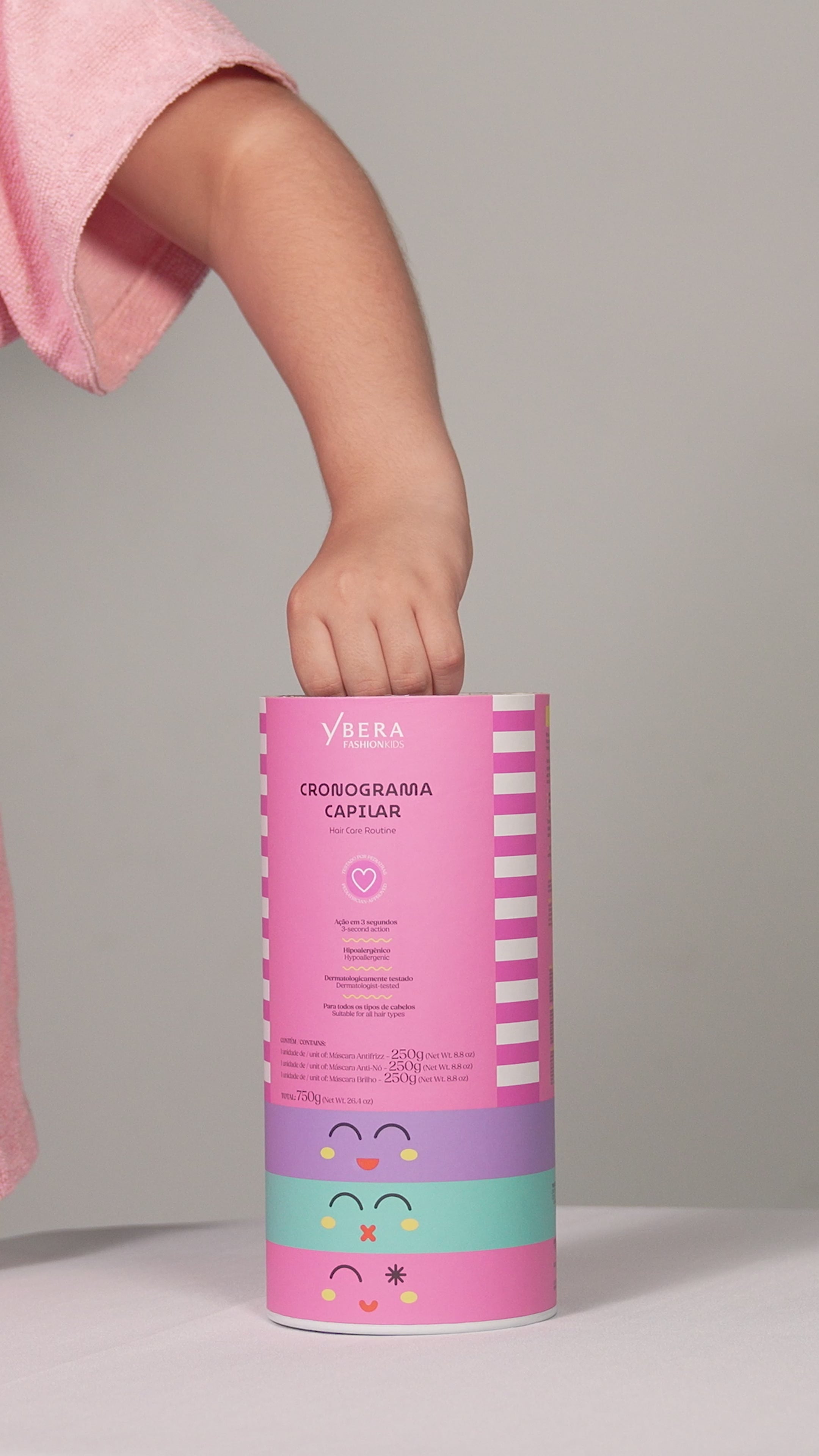 KIT Cronograma NIÑA Fashion Kids Lata - 3x250 g c/u + Leave - In Desenredante 150 ml